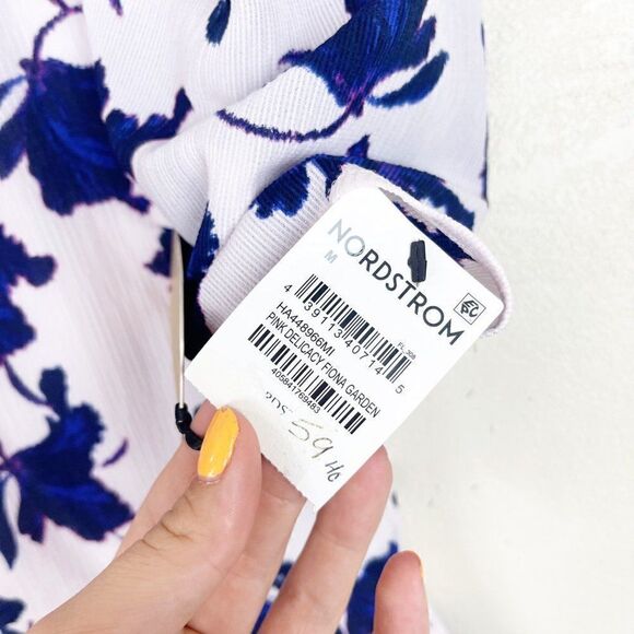 Halogen Floral Short Sleeve Mini Dress Size Medium NWT - Picture 5 of 8